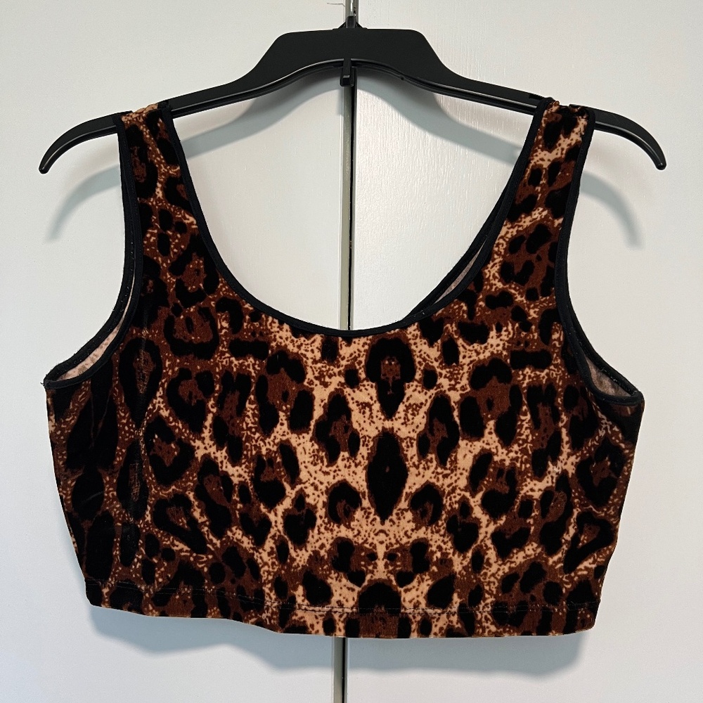 Velour Leopard Print Forever 21 Crop Top